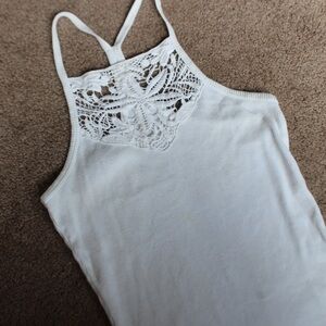 2014 White Lace Detail Women's Top